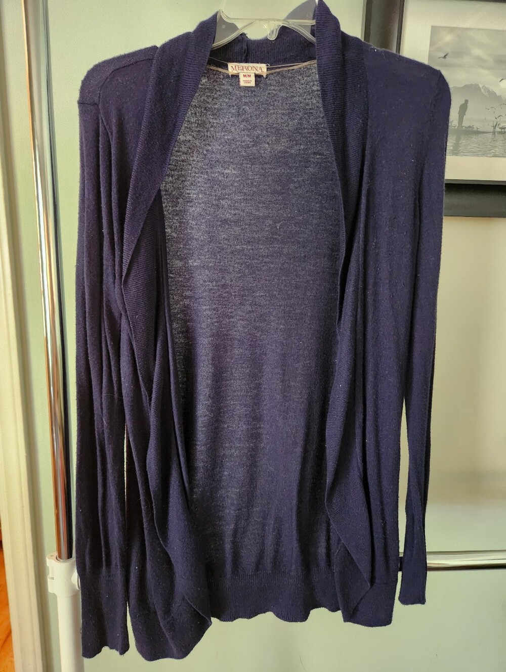Merona Navy Open-Front Draped Cardigan - Picture 1 of 3